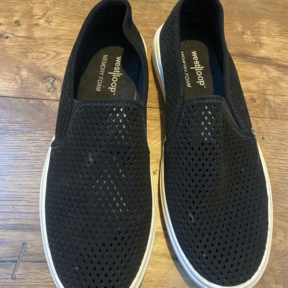 West Loop Men's Black Perforated Slip-Ons